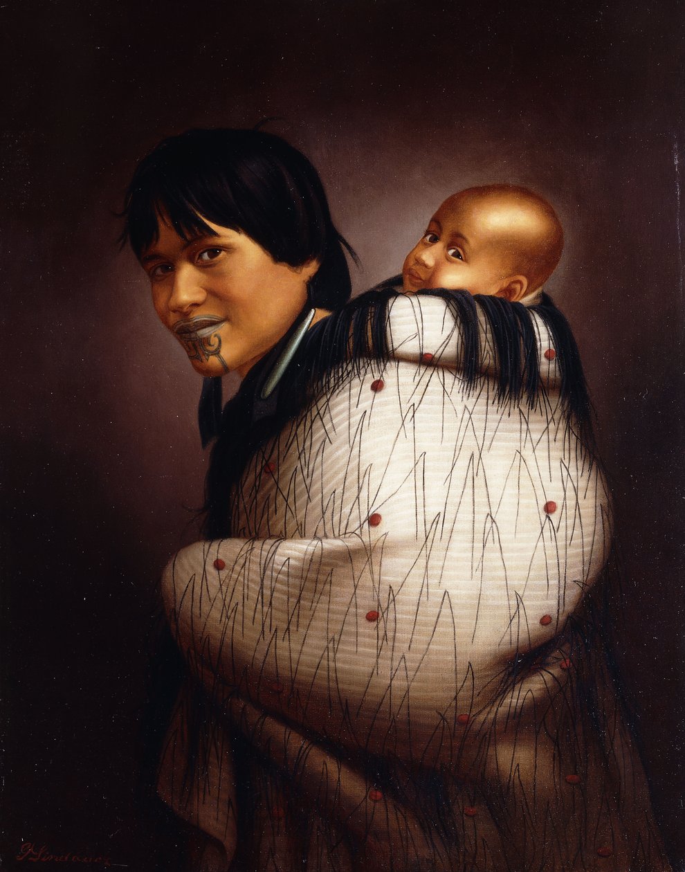 Ana Rupene y niño de Gottfried Lindauer