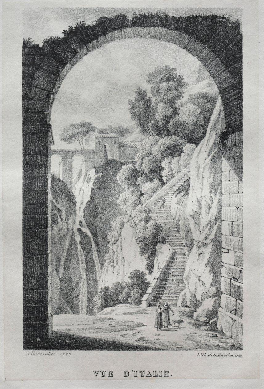 Vista de Italia, 1820 de Gottfried or Godefroy Engelmann