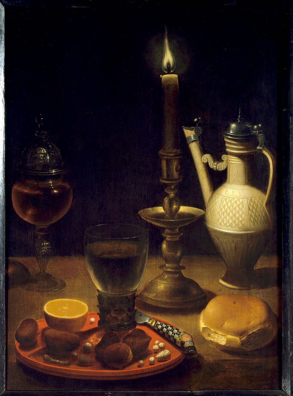 Naturaleza muerta a la luz de las velas de Gotthardt von Wedig