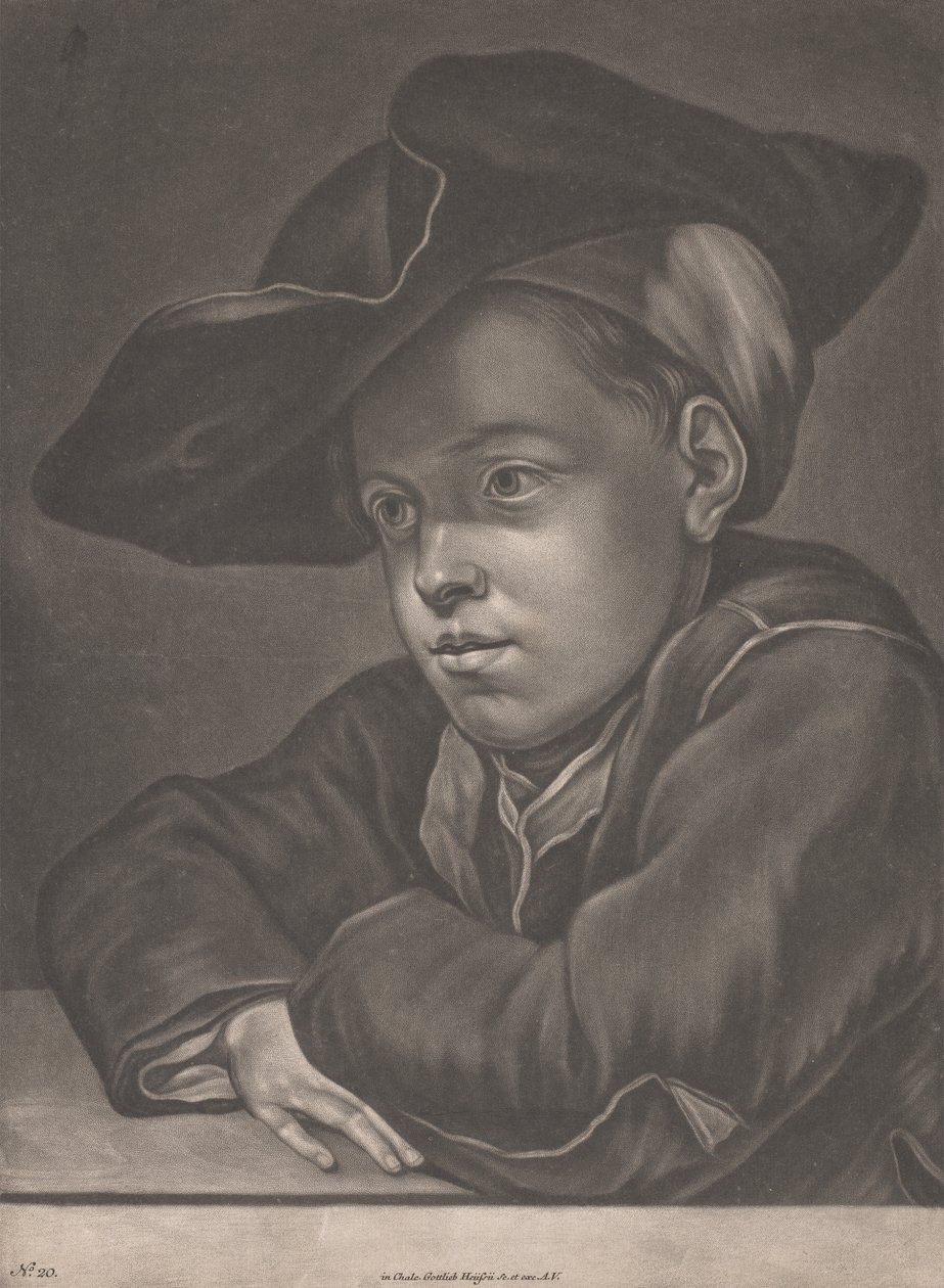 Niño sentado a la mesa de Gottlieb Heiss