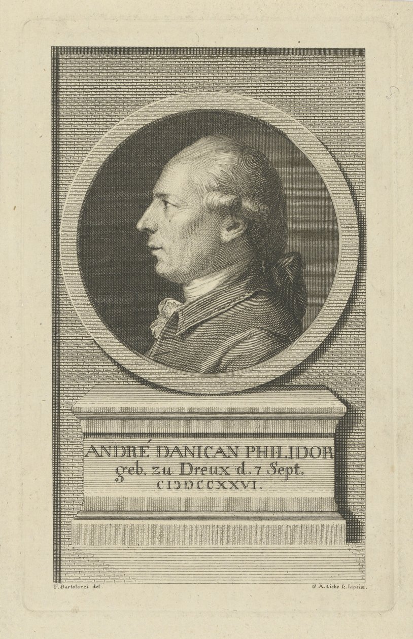 Retrato de François-André Danican Philidor, c. 1790 de Gottlob August Liebe