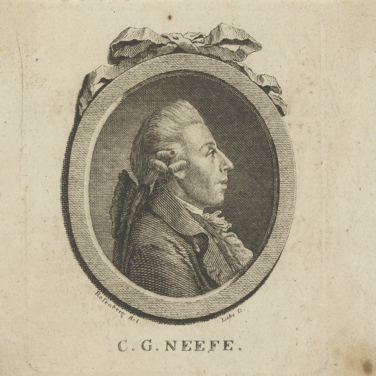 Retrato del compositor Christian Gottlob Neefe 1748-1798, c. 1780 de Gottlob August Liebe