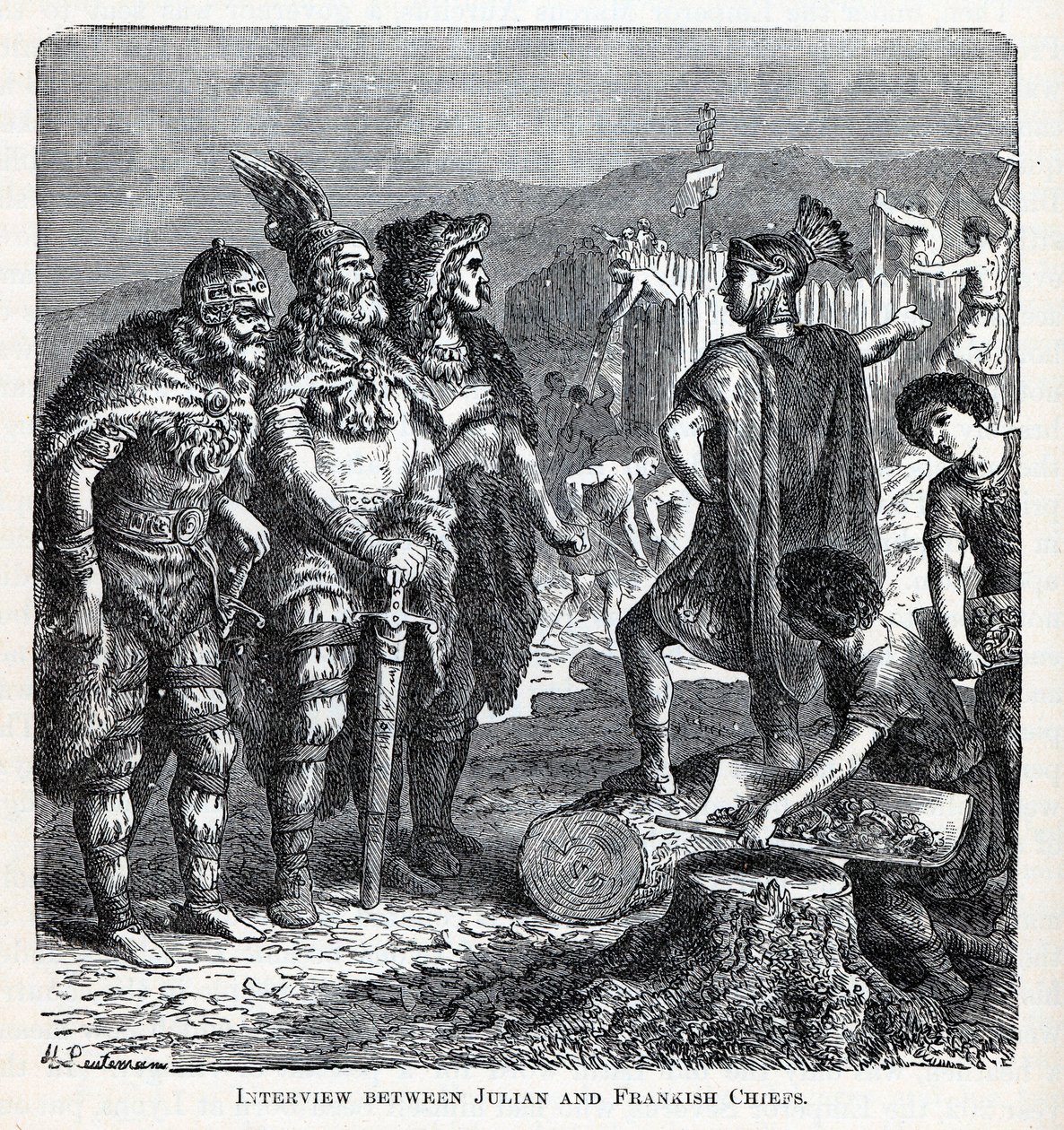 Entrevista entre Juliano y los jefes francos, 1882 de Gottlob Heinrich Leutemann