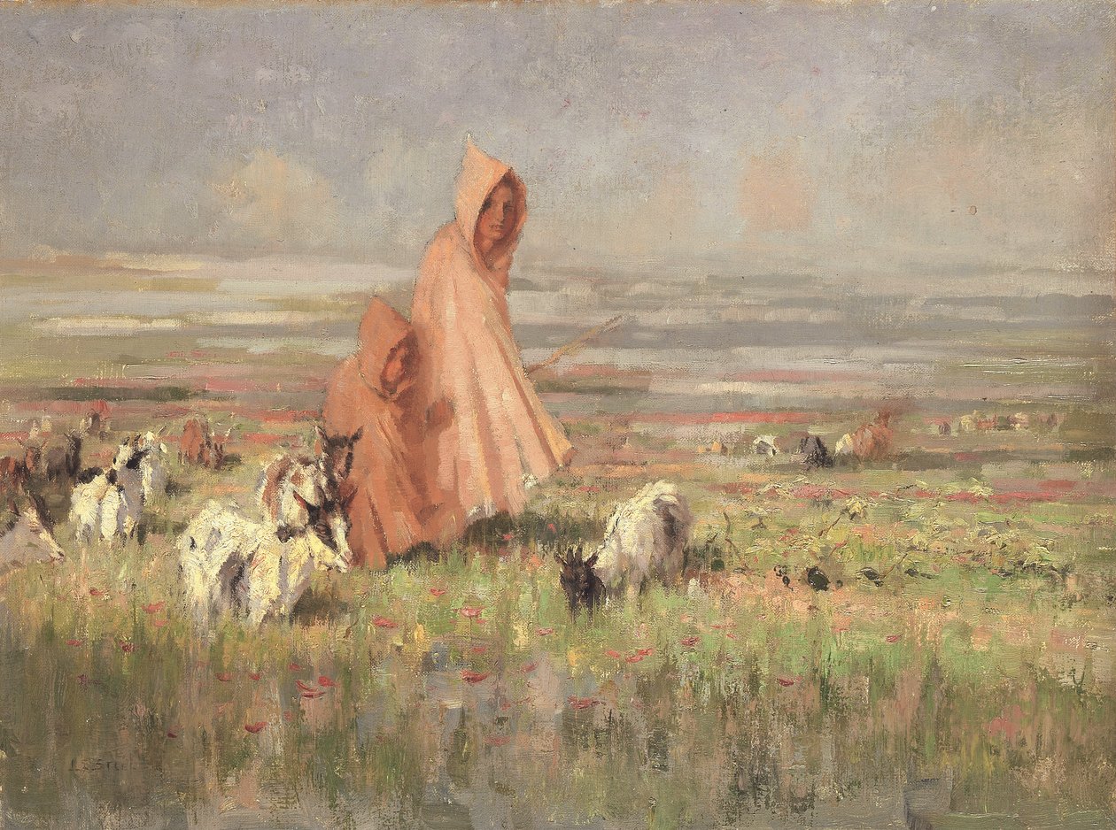 Un rebaño de cabras marroquí (óleo sobre lienzo) de Gourlay Steell