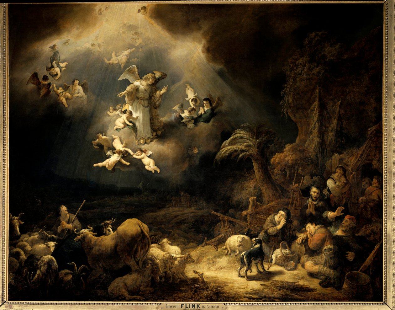 La anunciación a los pastores de Govaert Flinck