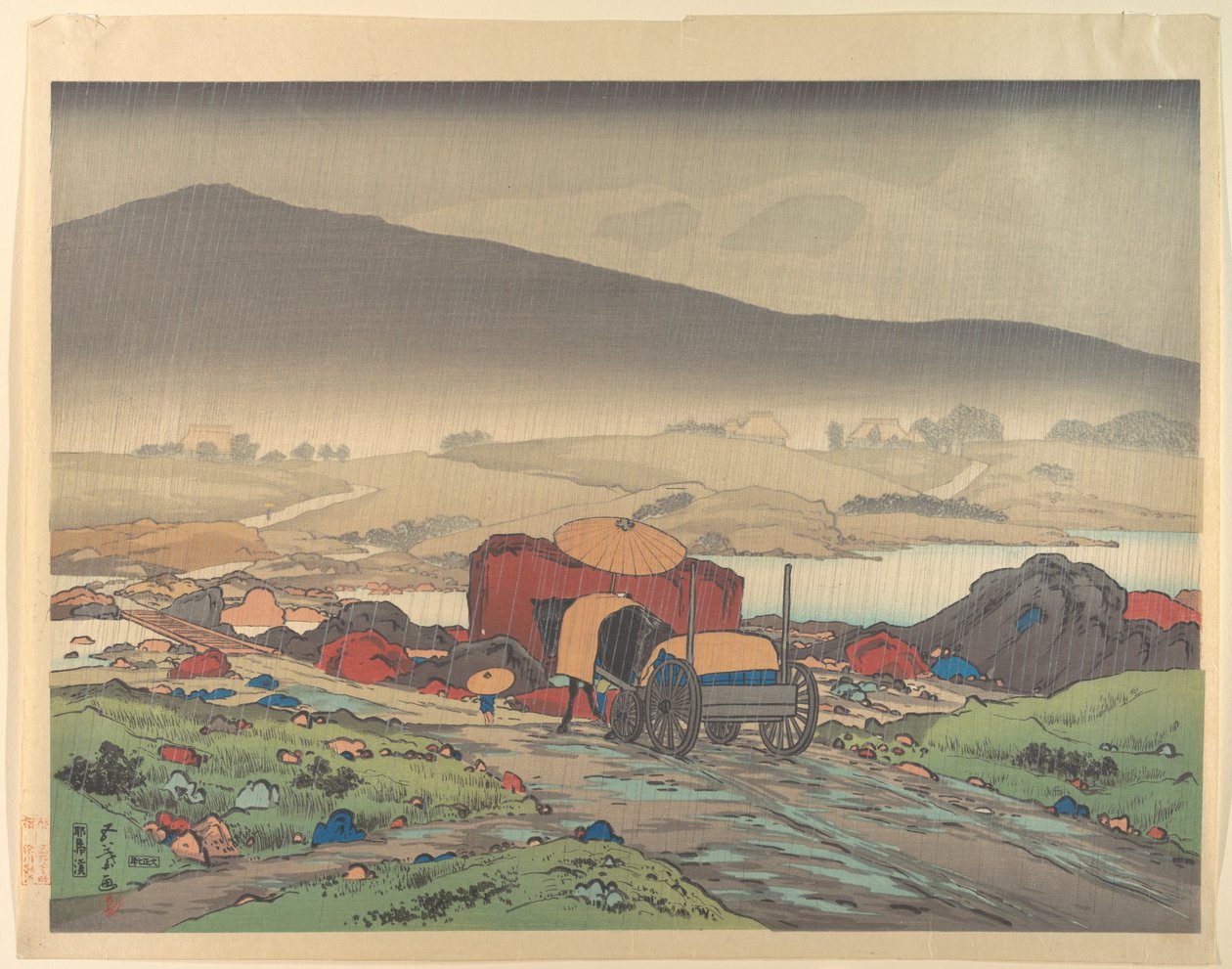 Lluvia en Yabakei de Goyo Hashiguchi