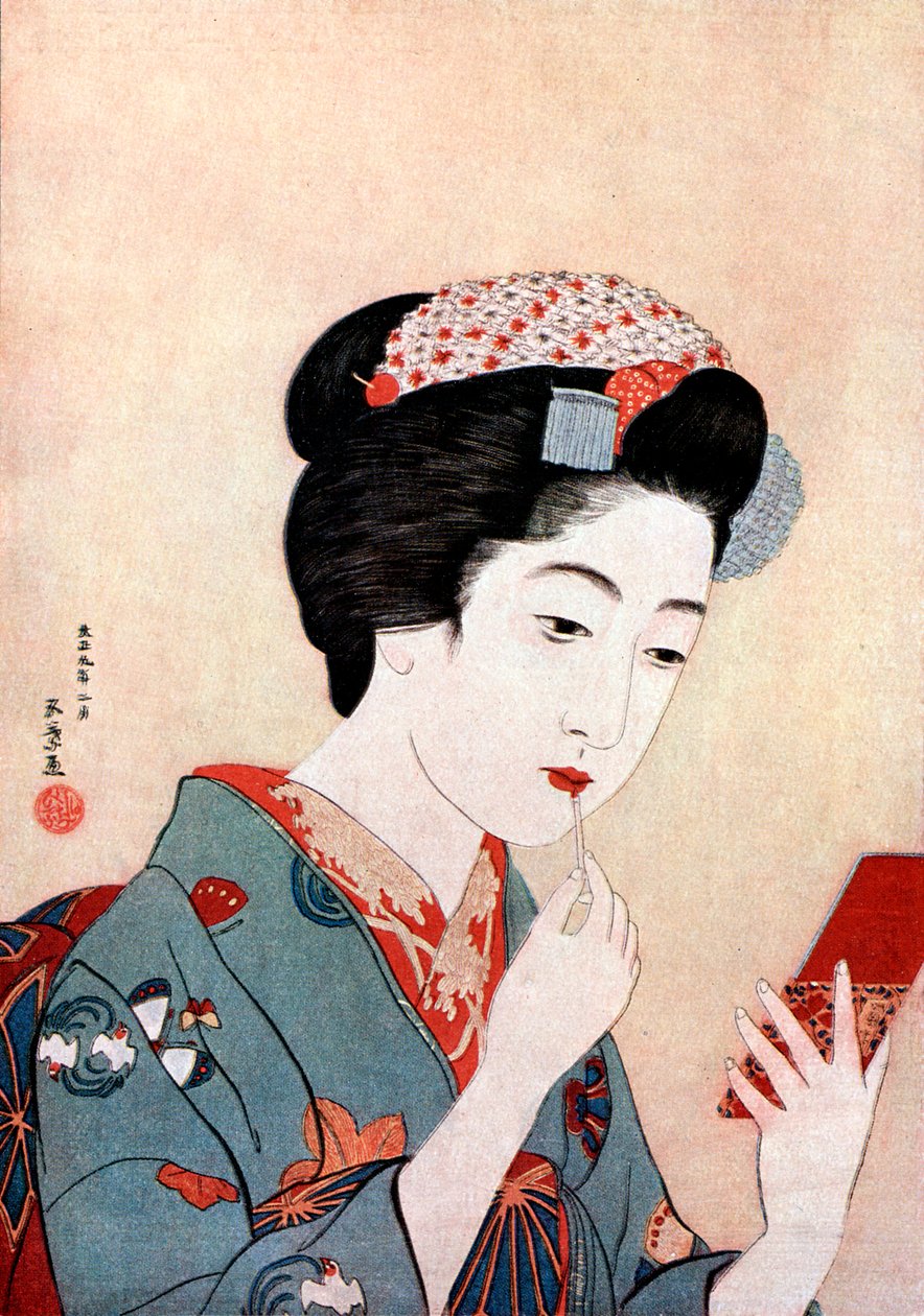 Una mujer con un cepillo Beni de Goyo Hashiguchi