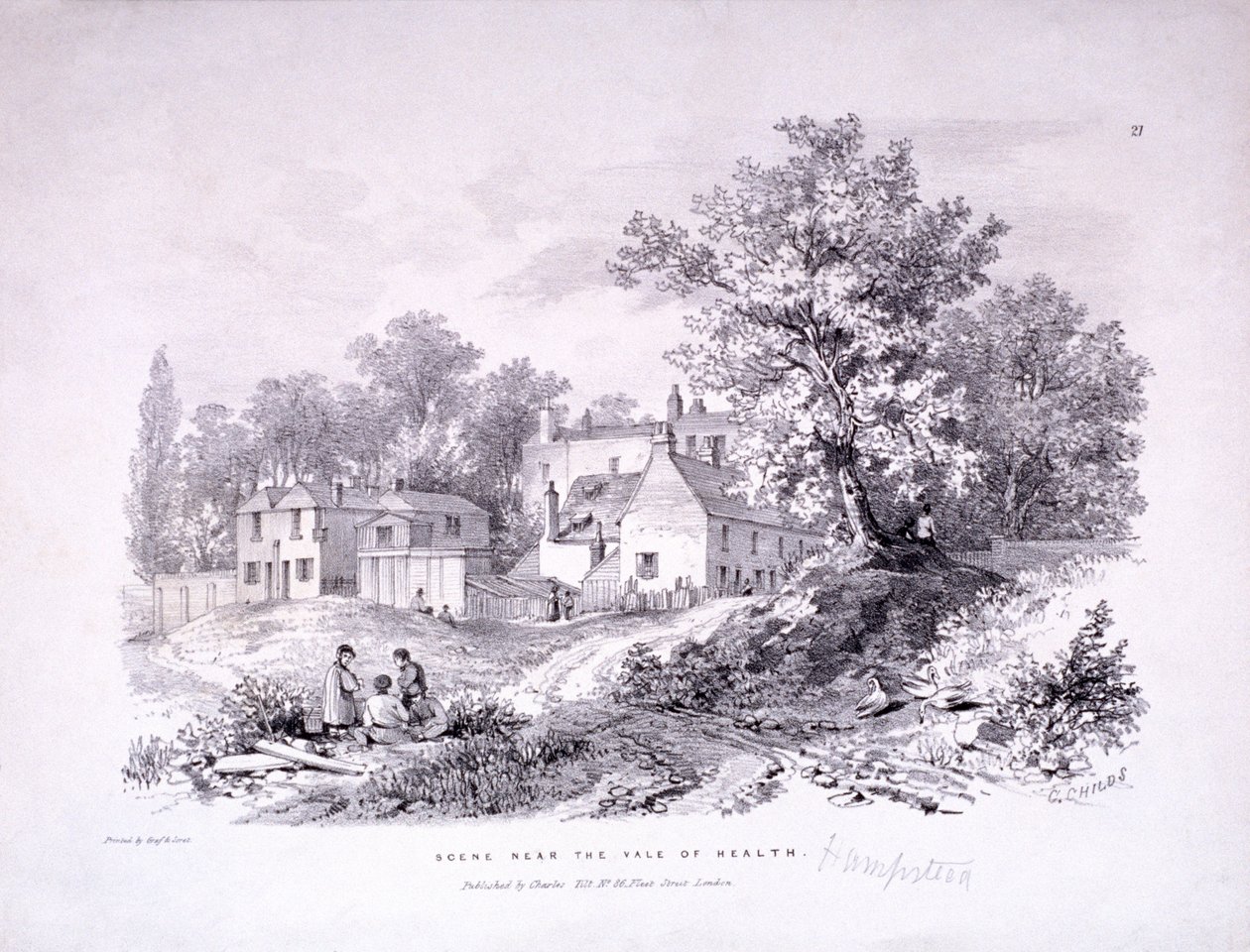 Hampstead Heath, Hampstead, Londres, c. 1840 de Graf and Soret
