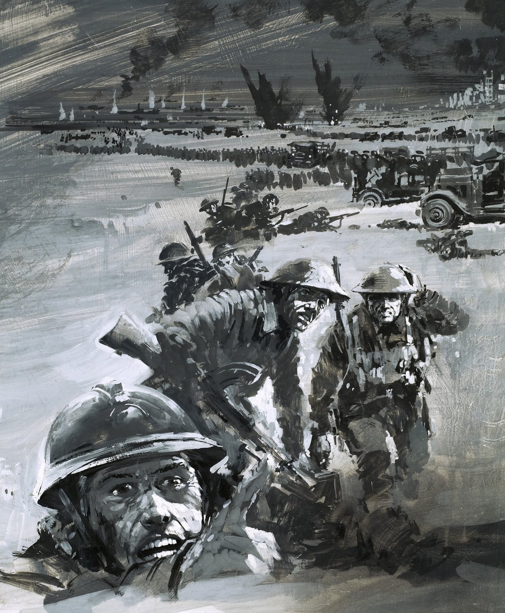 Escena de guerra de Dunkerque de Graham Coton