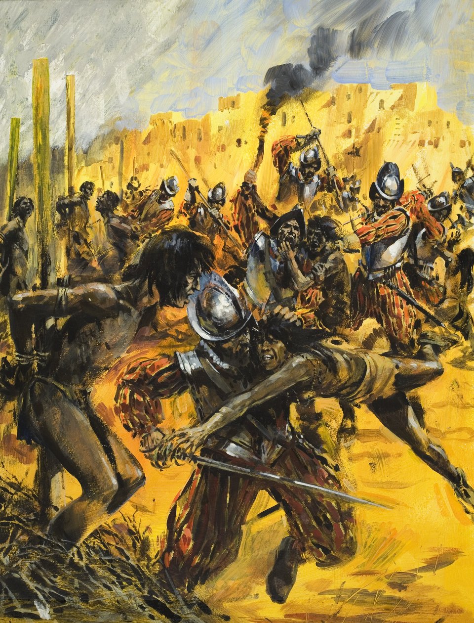 Conquistadores españoles (gouache sobre papel) de Graham Coton