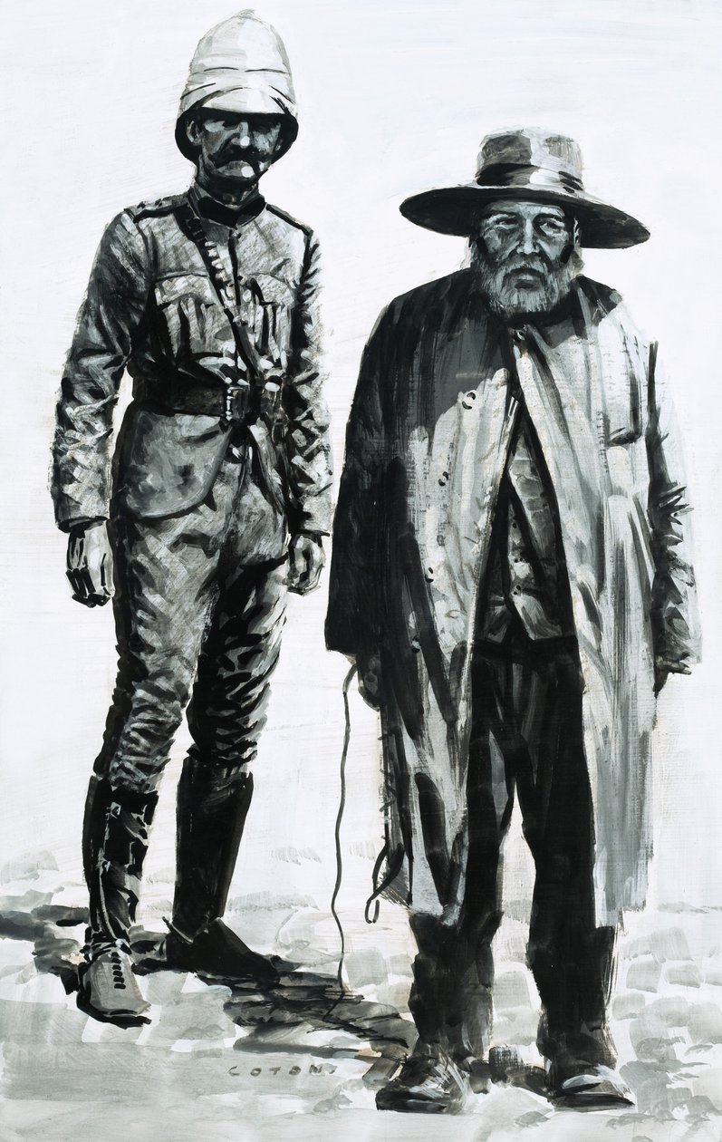 El vencedor de la batalla de Spion Kop, Lord Roberts, y el general bóer Cronja de Graham Coton