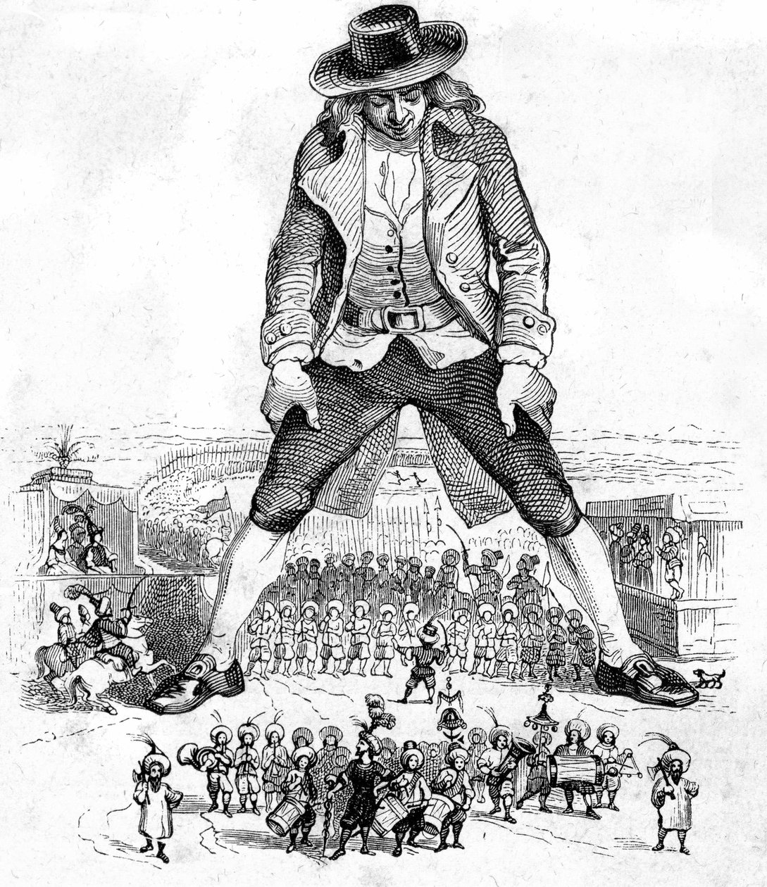 Ilustración de "Los viajes de Gulliver" de Jonathan Swift de Grandville (1803 47)
