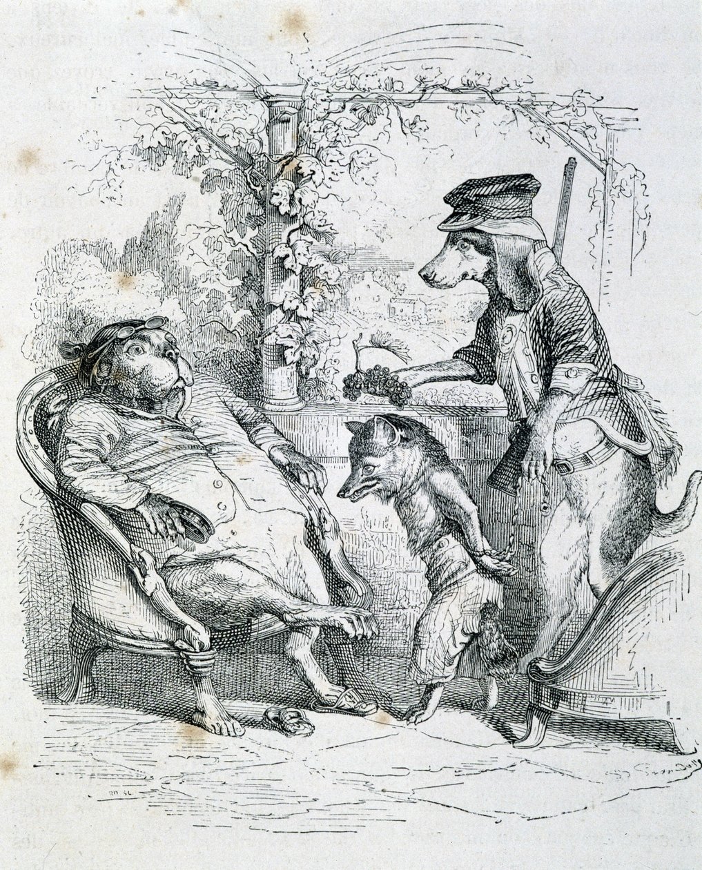 Los dos perros y el zorro Riffler - por Grandville de Grandville