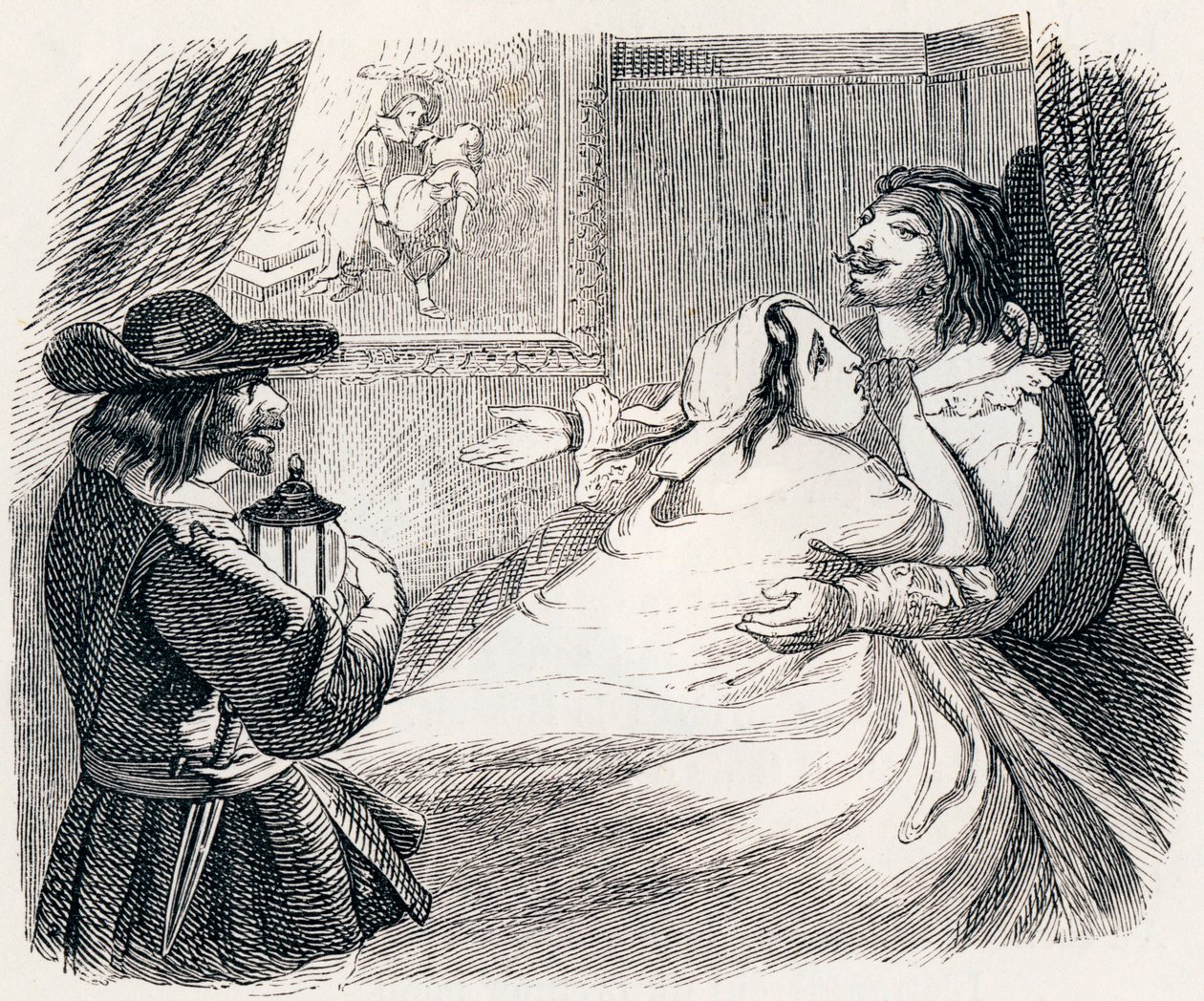El marido, la esposa y el ladrón - Fábulas de La Fontaine de Grandville
