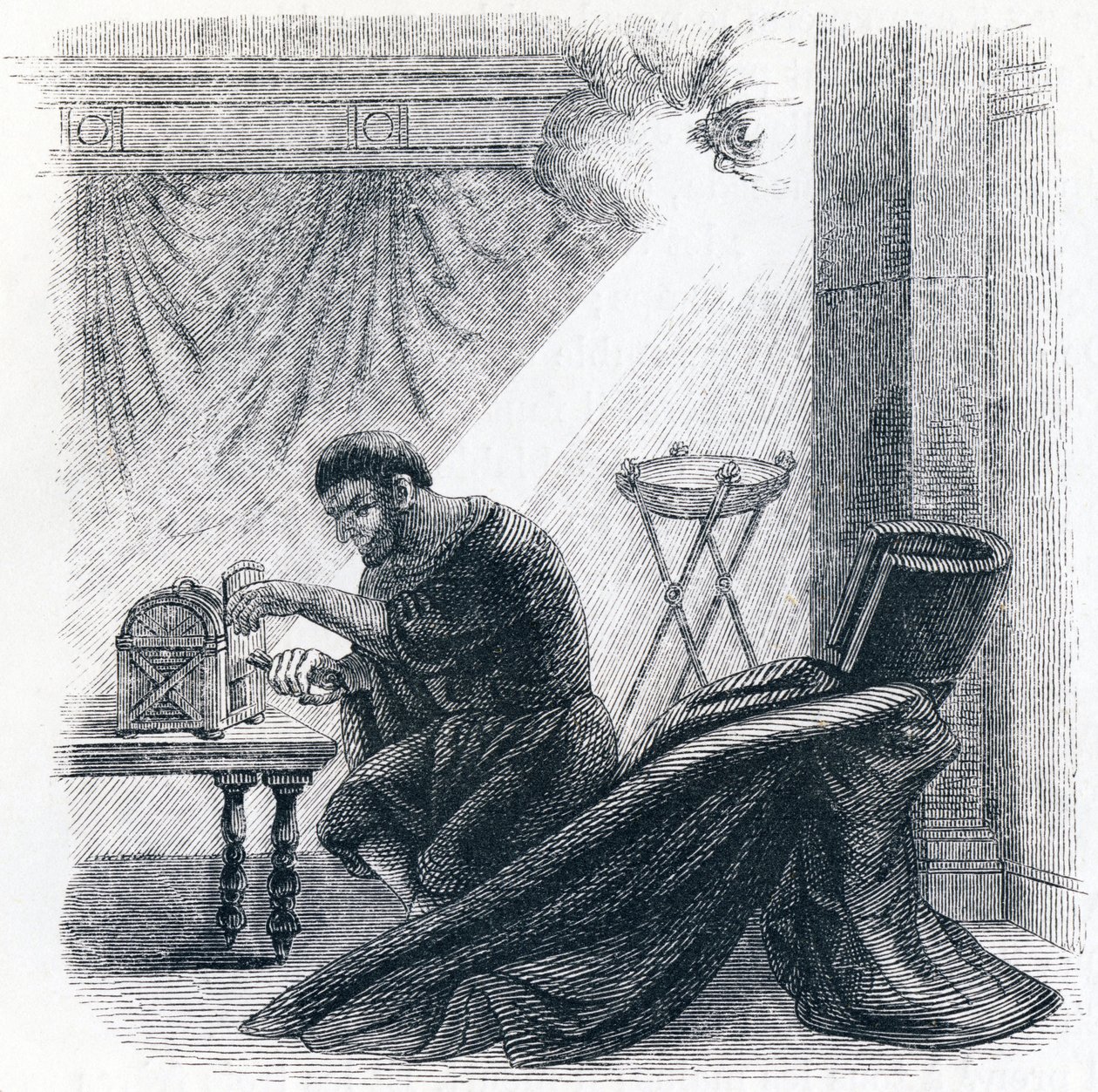 El oráculo y el impío - Fábulas de La Fontaine de Grandville