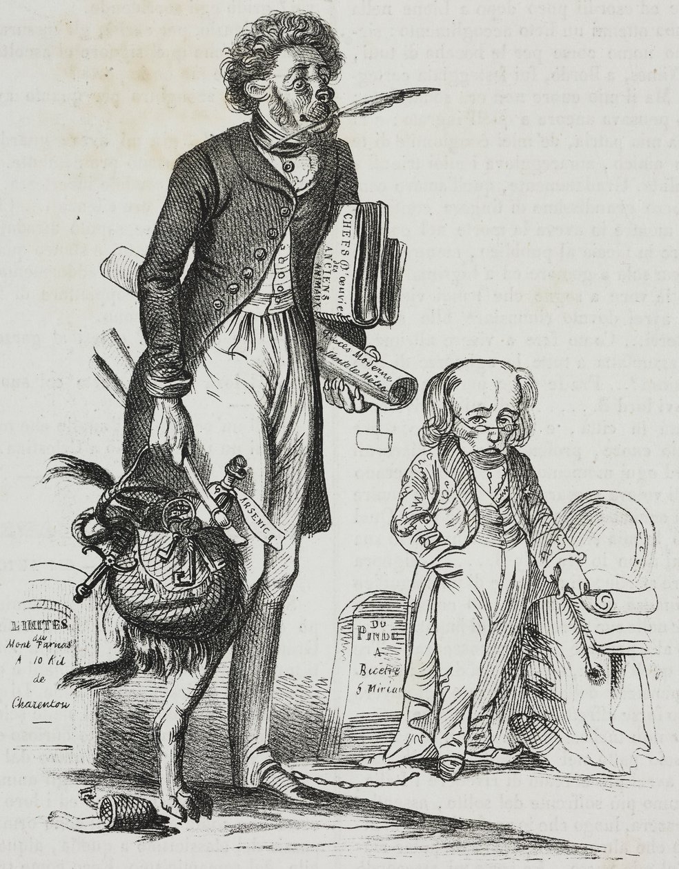 ¿Por qué quitar el bozal a las bestias?, caricatura de Jean-Jacques Grandville, litografía de Gaetano Riccio de Poliorama Pittoresco, n 38, 30 de abril de Grandville
