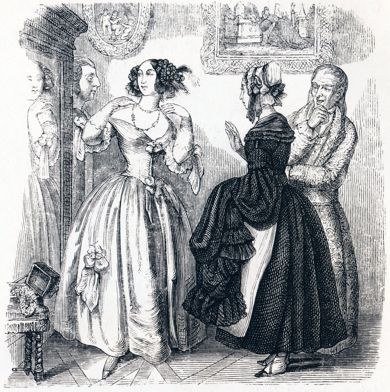 La joven viuda - Fábulas de La Fontaine de Grandville
