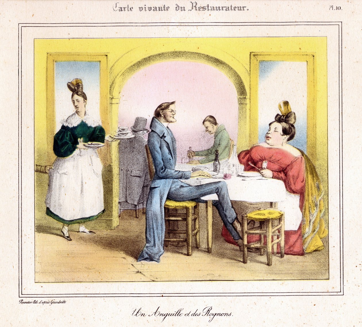 La carta viva del restaurador: una anguila y riñones de Grandville