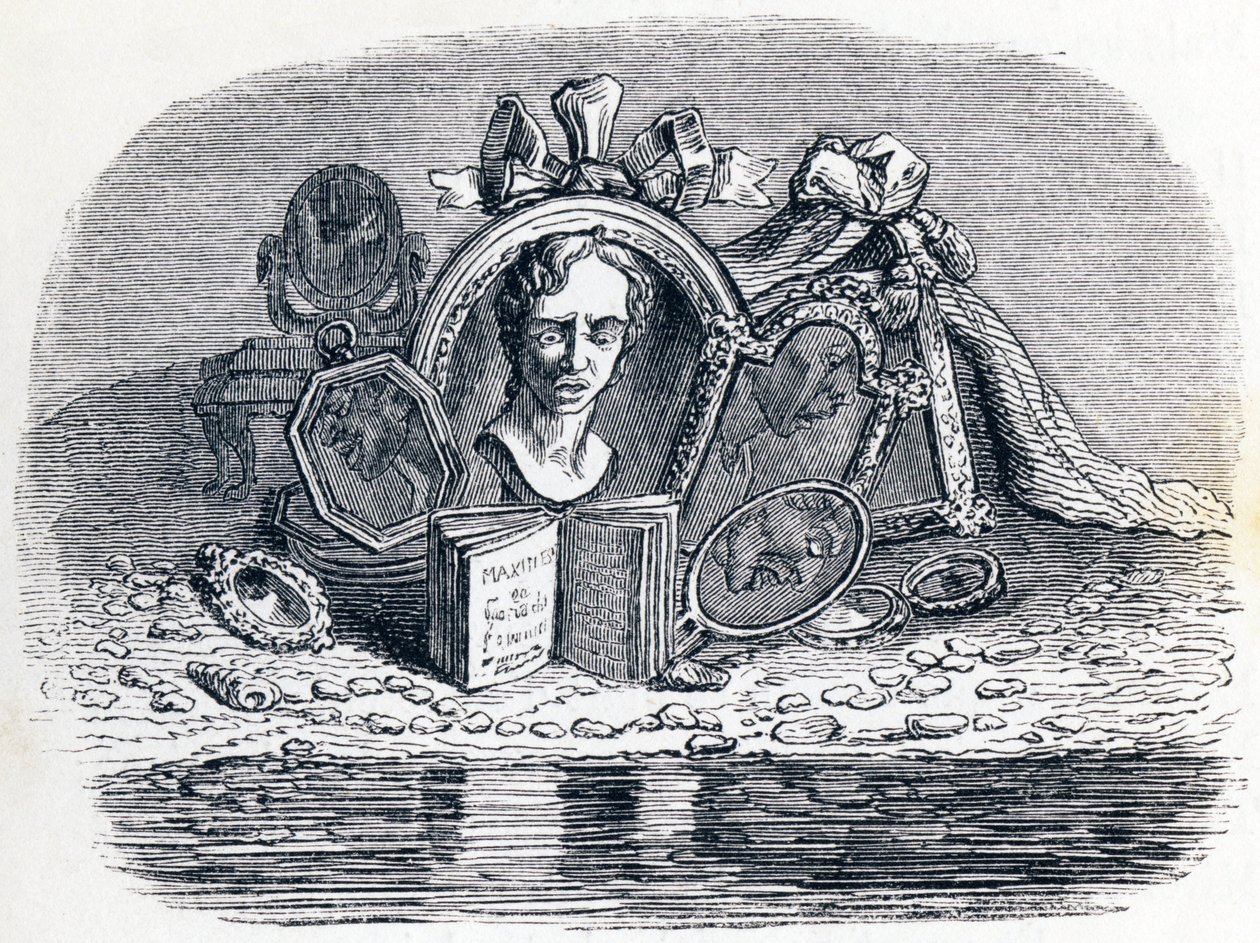 El hombre y su imagen - Fábulas de La Fontaine de Grandville