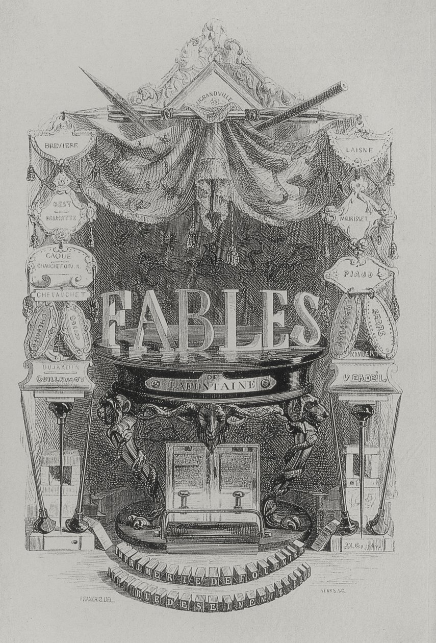 Fábulas de de las Fontaine portada de Grandville