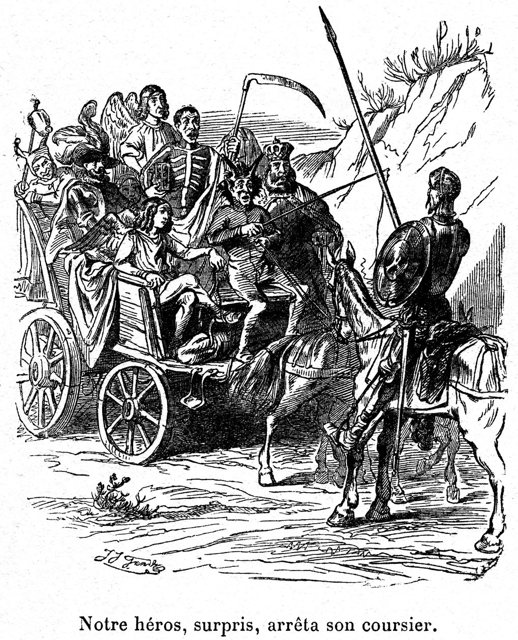 Ilustración de las aventuras de Don Quijote escritas por Cervantes de Grandville (1803 47)