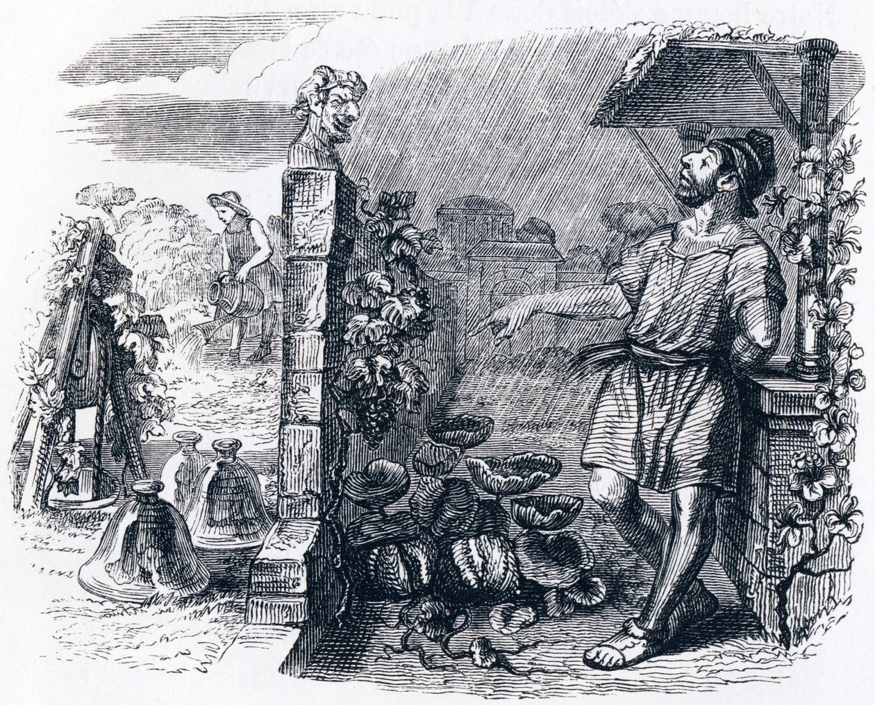 Júpiter y el arrendatario - Fábulas de La Fontaine de Grandville