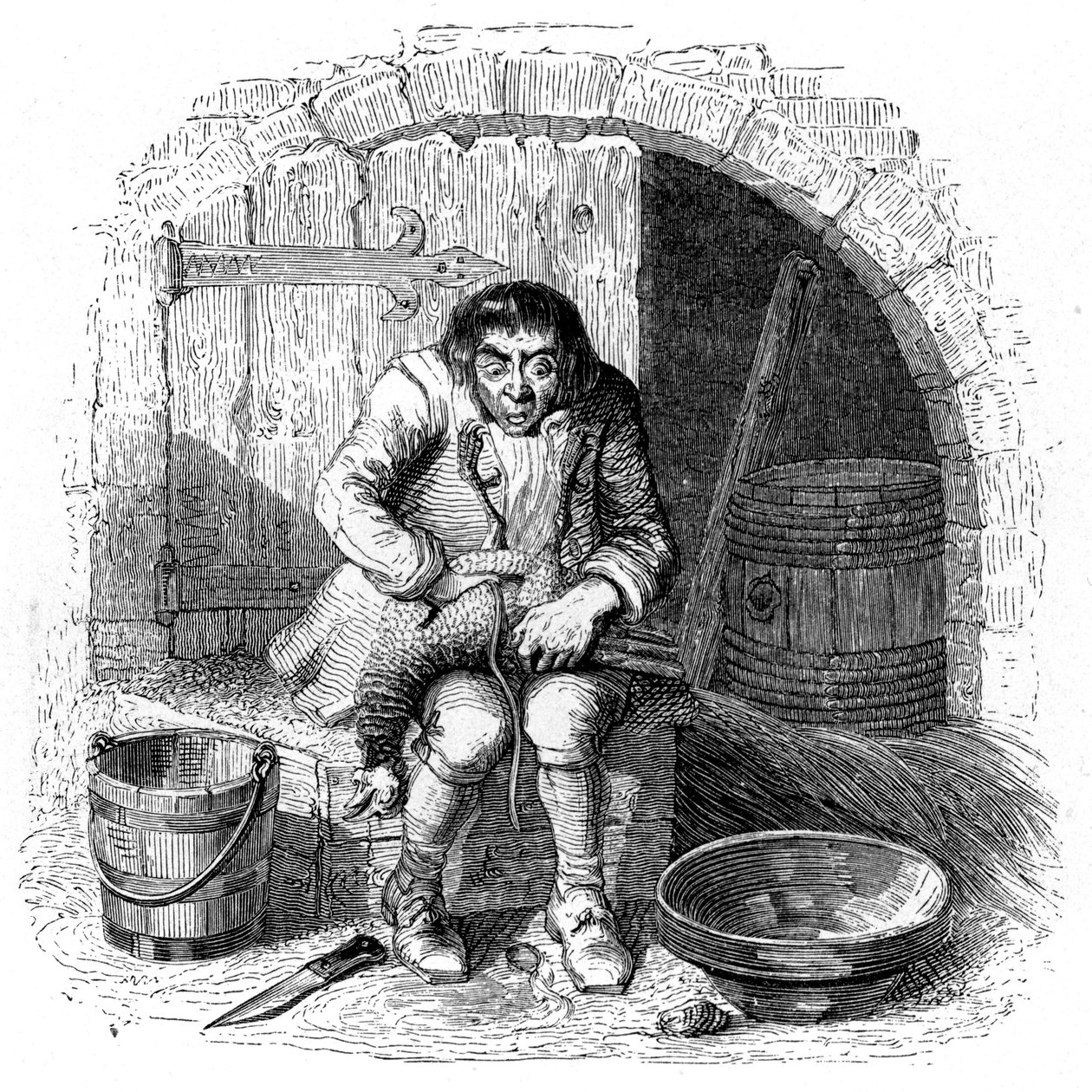 La gallina de los huevos de oro: Fábula de La Fontaine ilustrada por Grandville. de Grandville (1803 47)