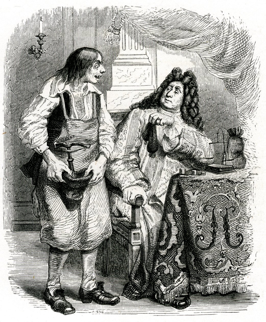 Le savetier et le financier: fábula de La Fontaine ilustrada por Grandville. de Grandville (1803 47)