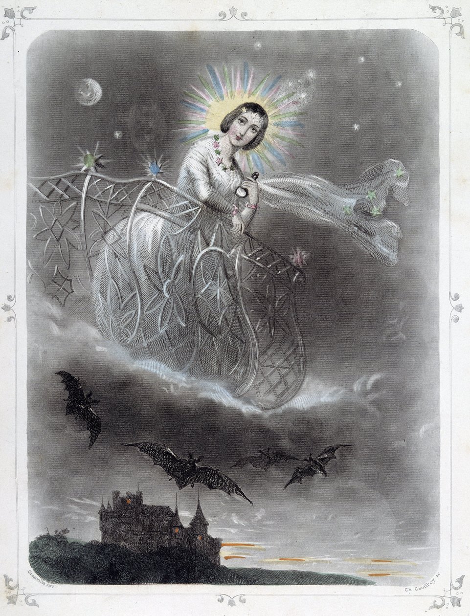 Estrellas: Mujer representando “La estrella vespertina” - por Grandville de Grandville