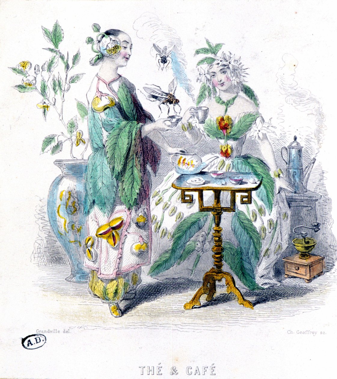 Té y café - alegoría por Grandville de Grandville