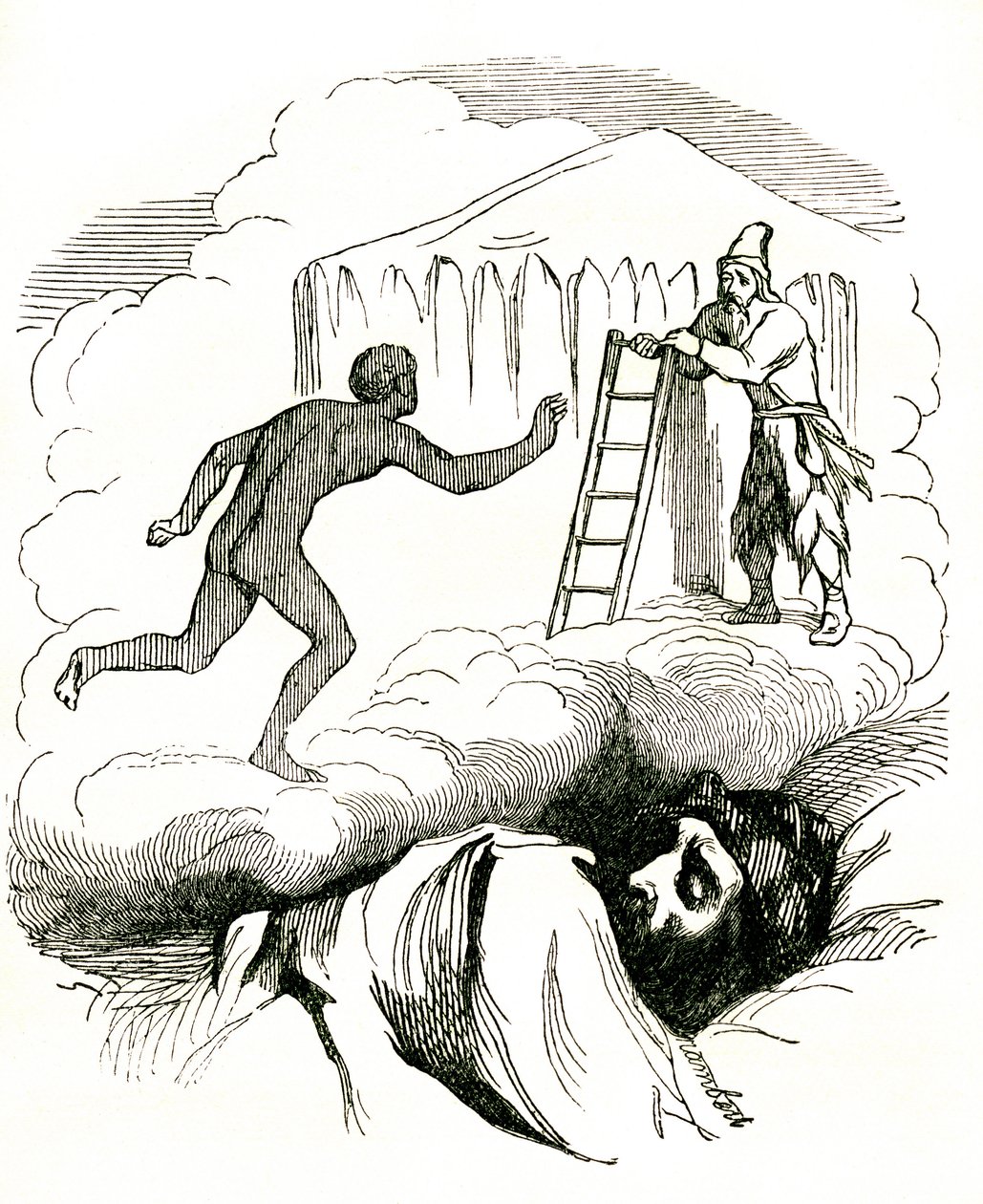 Las aventuras de Robinson Crusoe de Daniel De Foe, finales del siglo XIX (grabado) de Grandville (1803 47)