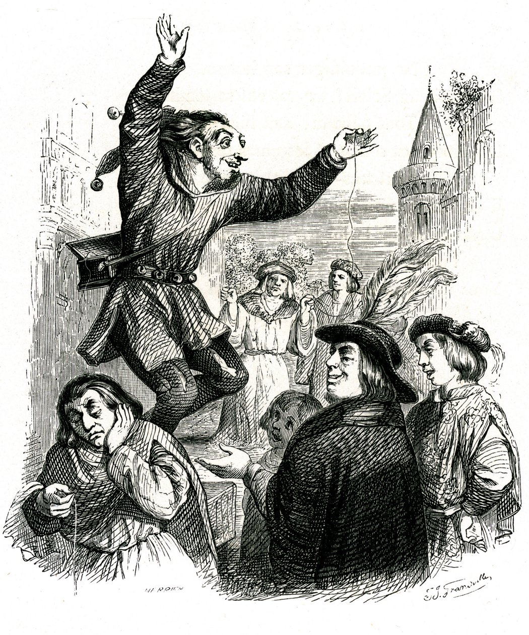 El tonto que vende sabiduría: La fábula de La Fontaine de Grandville (1803-47)