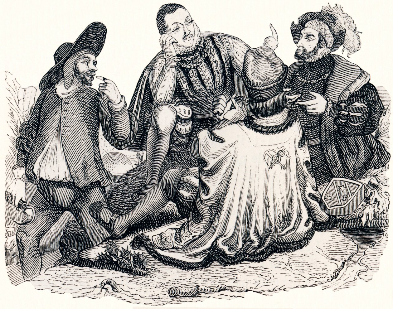 El comerciante, el caballero, el patricio y el hijo del rey - Fábulas de La Fontaine de Grandville