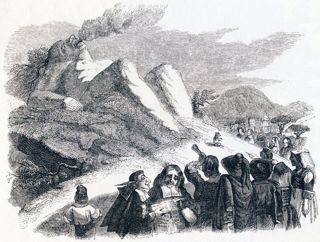 La montaña que da a luz - Fábulas de La Fontaine de Grandville