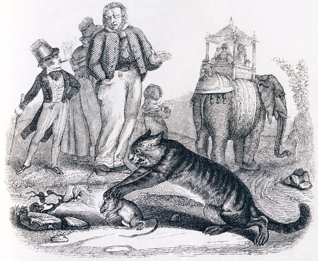 La rata y el elefante - Fábulas de La Fontaine de Grandville