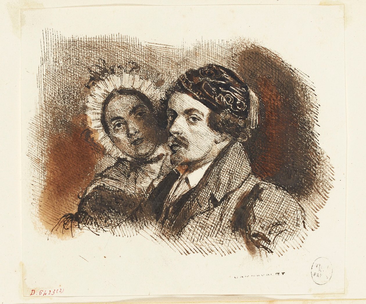 Retrato doble de Grandville y Henriette de Grandville