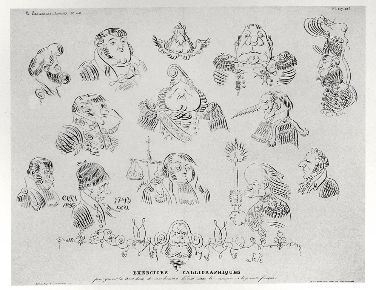 Ejercicios caligráficos, 1832 de Grandville