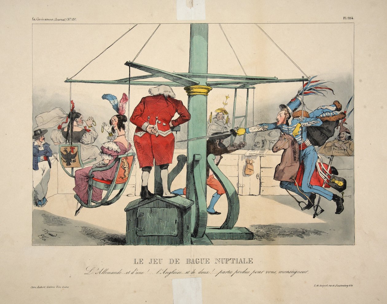 El juego del anillo nupcial. La alemana... ¡y una!... la inglesa... ¡y dos!... partido perdido para usted, monseñor de Grandville