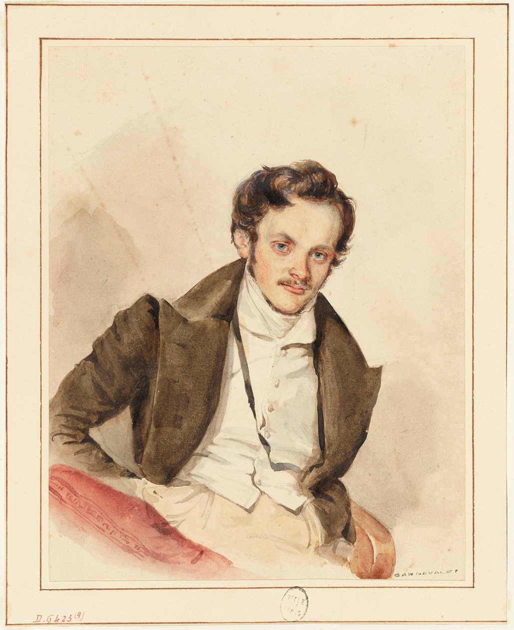 Retrato de un amigo, probablemente Guiaud (1811-1876) de Grandville