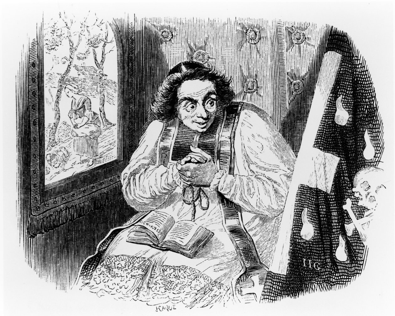 El sacerdote y el cadáver, ilustración para 
