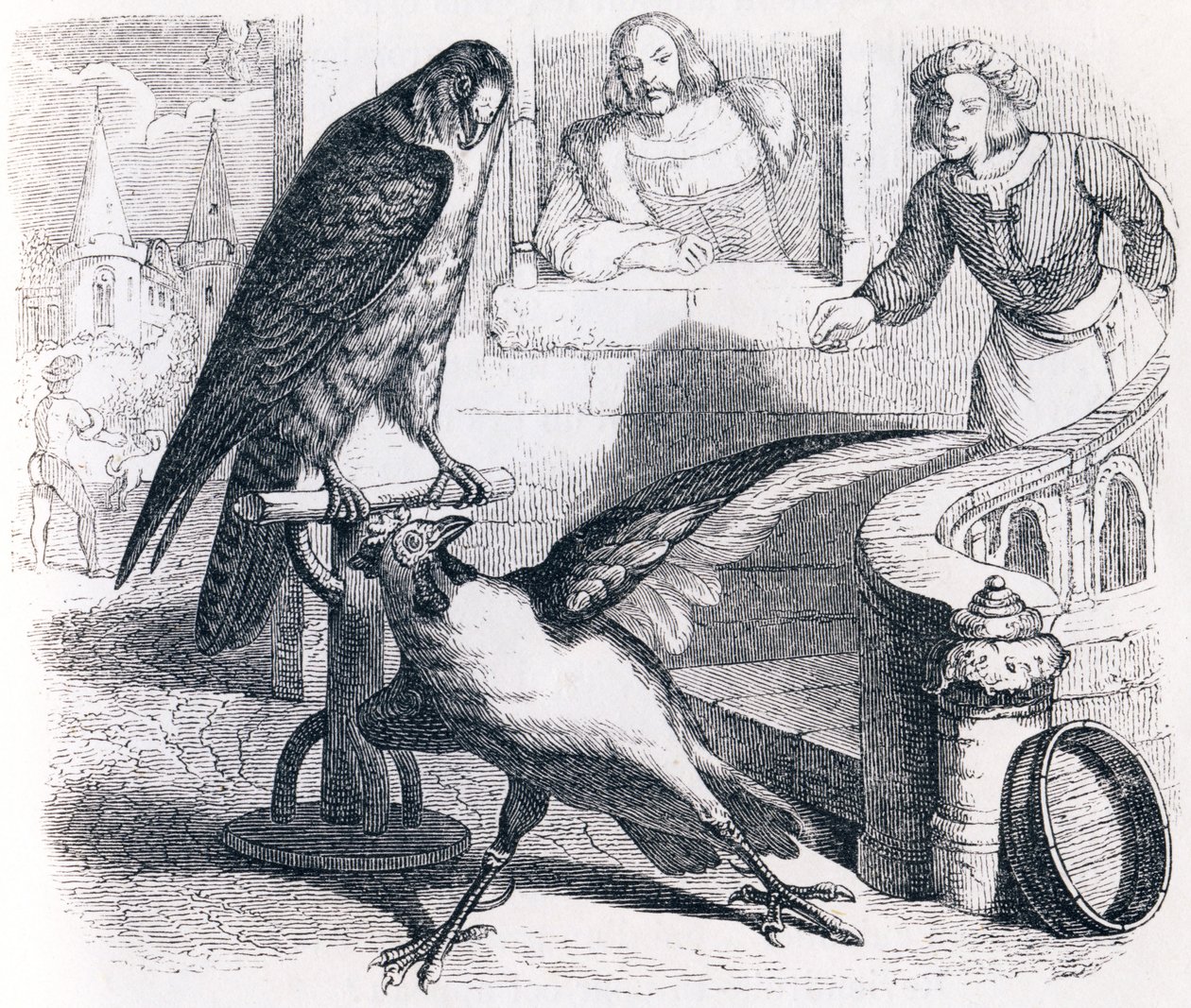 El halcón y el capón de Grandville