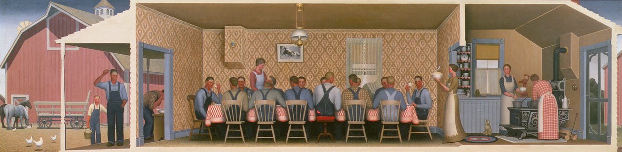 Cena para los trilladores, 1934 de Grant Wood