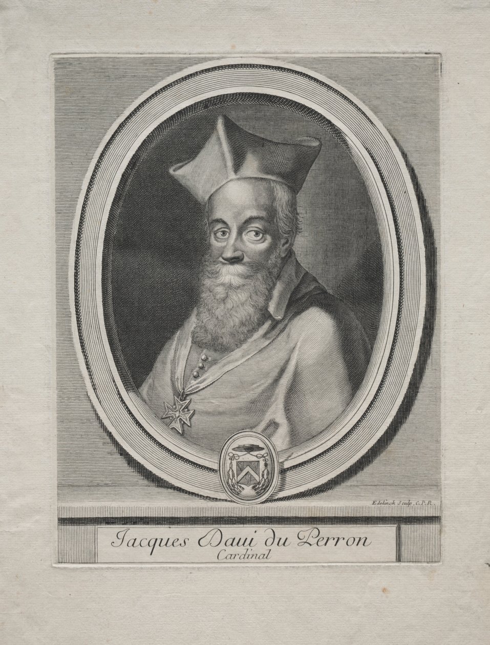 Cardenal Jaques Davey Duperron de Gérard Edelinck