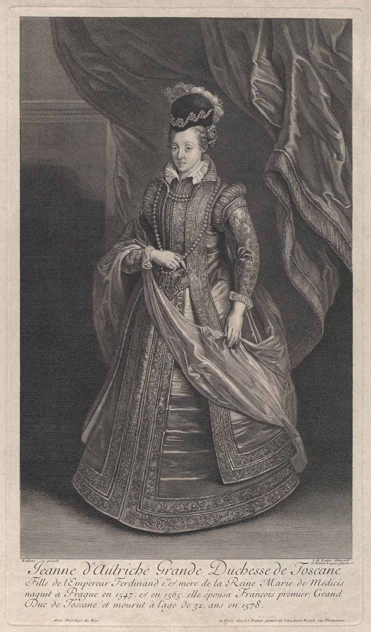 Retrato de Juana de Austria, Gran Duquesa de Toscana de Gérard Edelinck