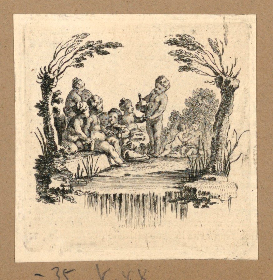 Un Grupo de Niños Bebiendo de Gravelot