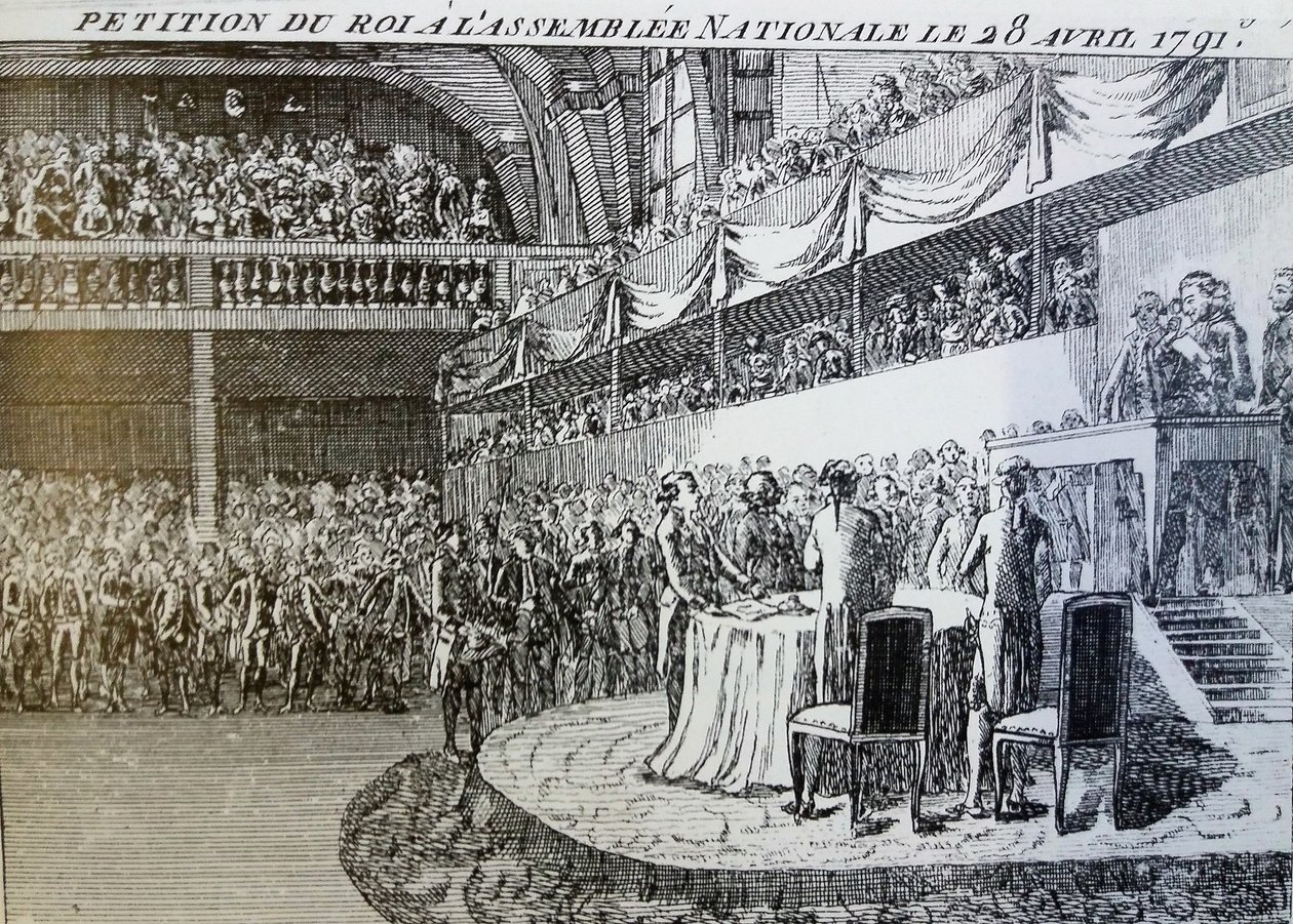 El rey Luis XVI pide a la Asamblea de Gravure non signée