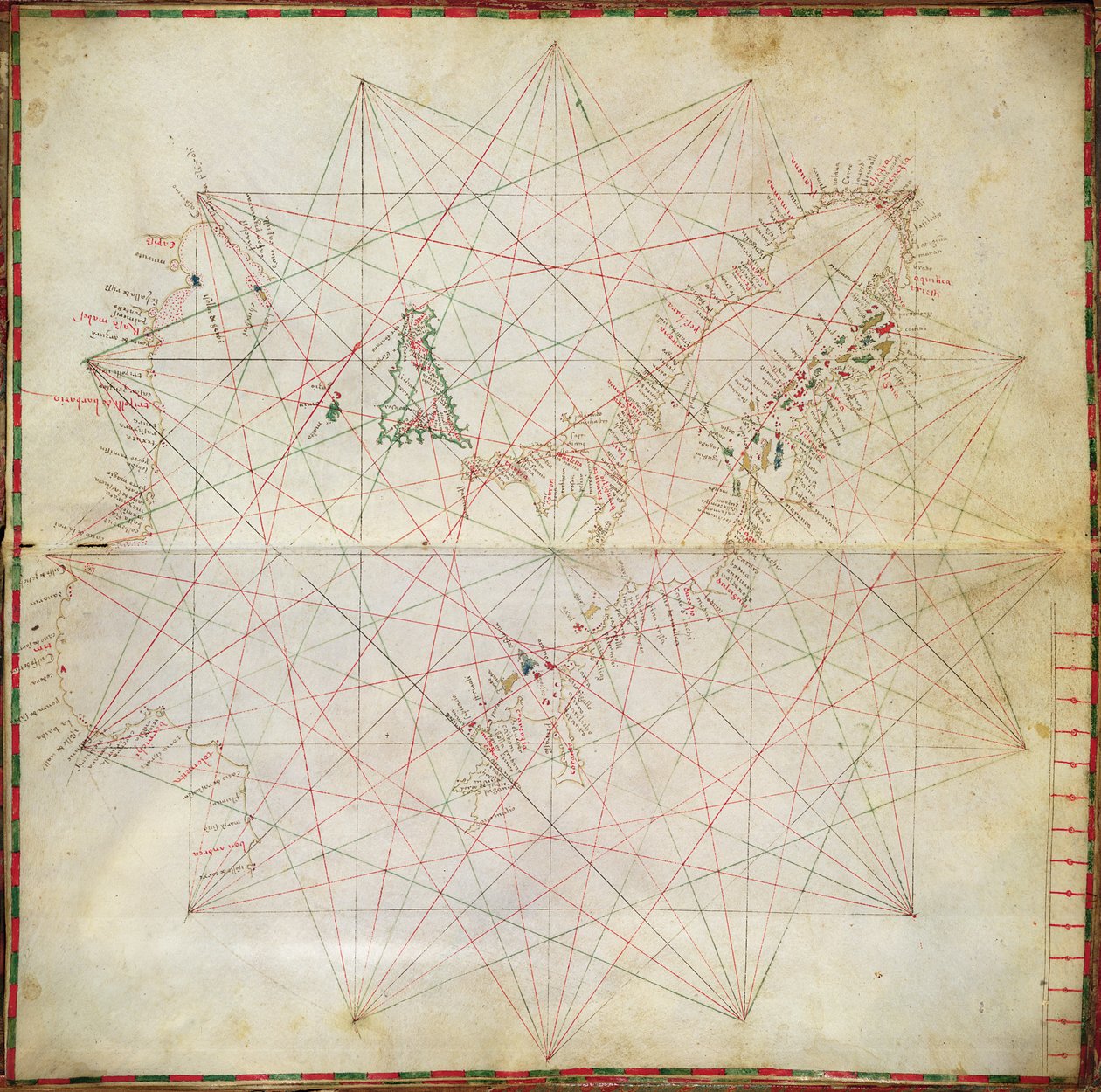 Mapa del mar Adriático de Grazioso Benincasa