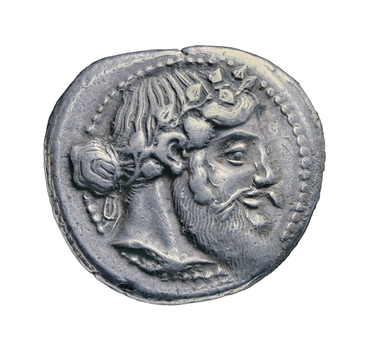 Moneda de plata griega antigua de Naxos, 460 a.C. de Greek