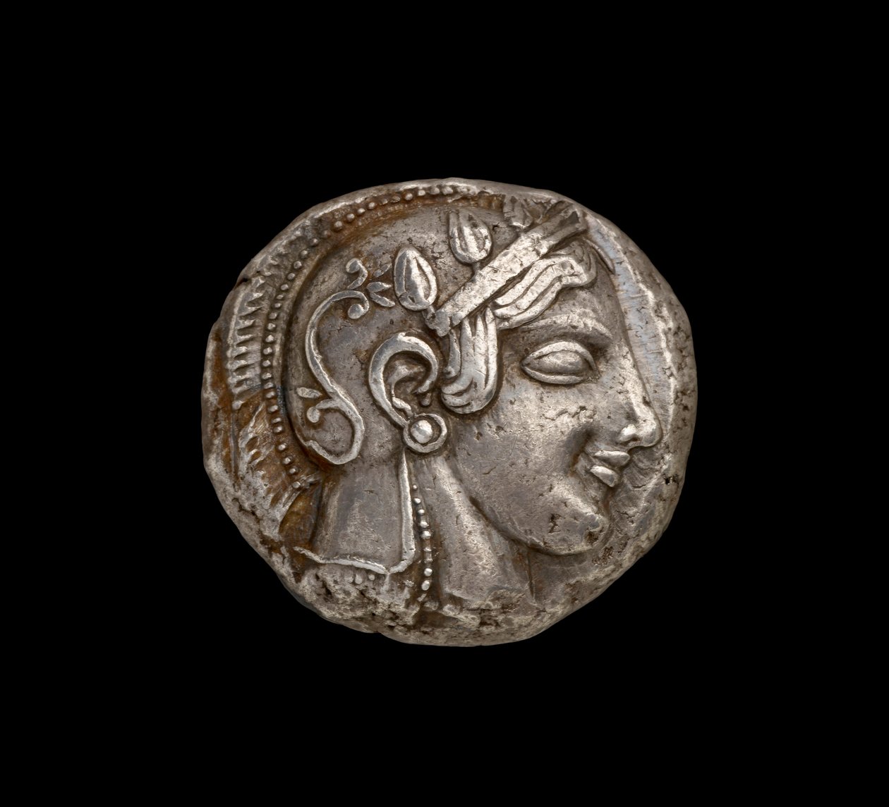 Moneda de Atenea, vista del anverso que muestra la cabeza de Atenea, c.440 a.C. de Greek