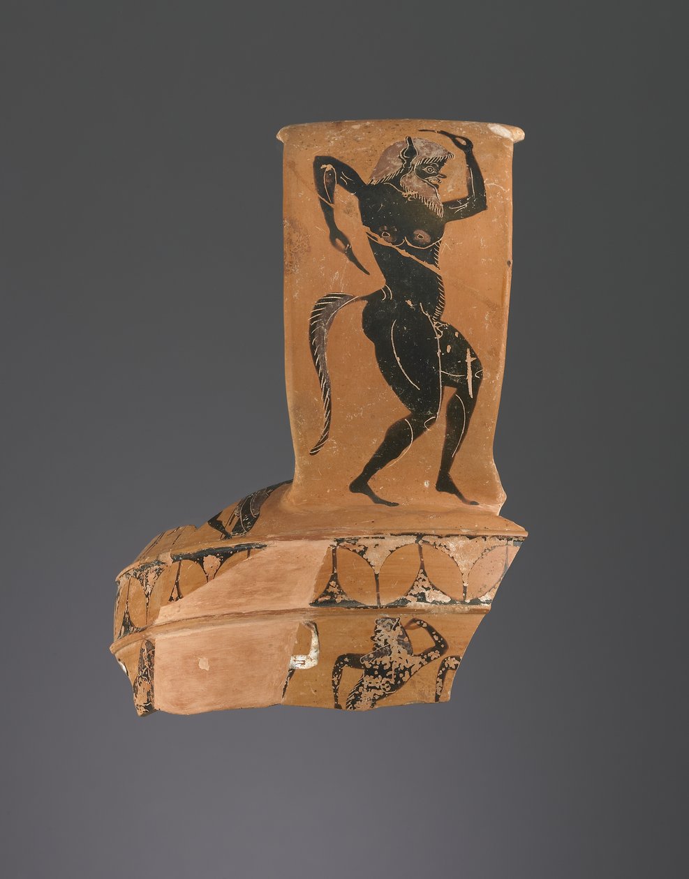 Fragmento de ánfora Nikosthénica de figuras negras áticas, c.550-40 a.C. de Greek